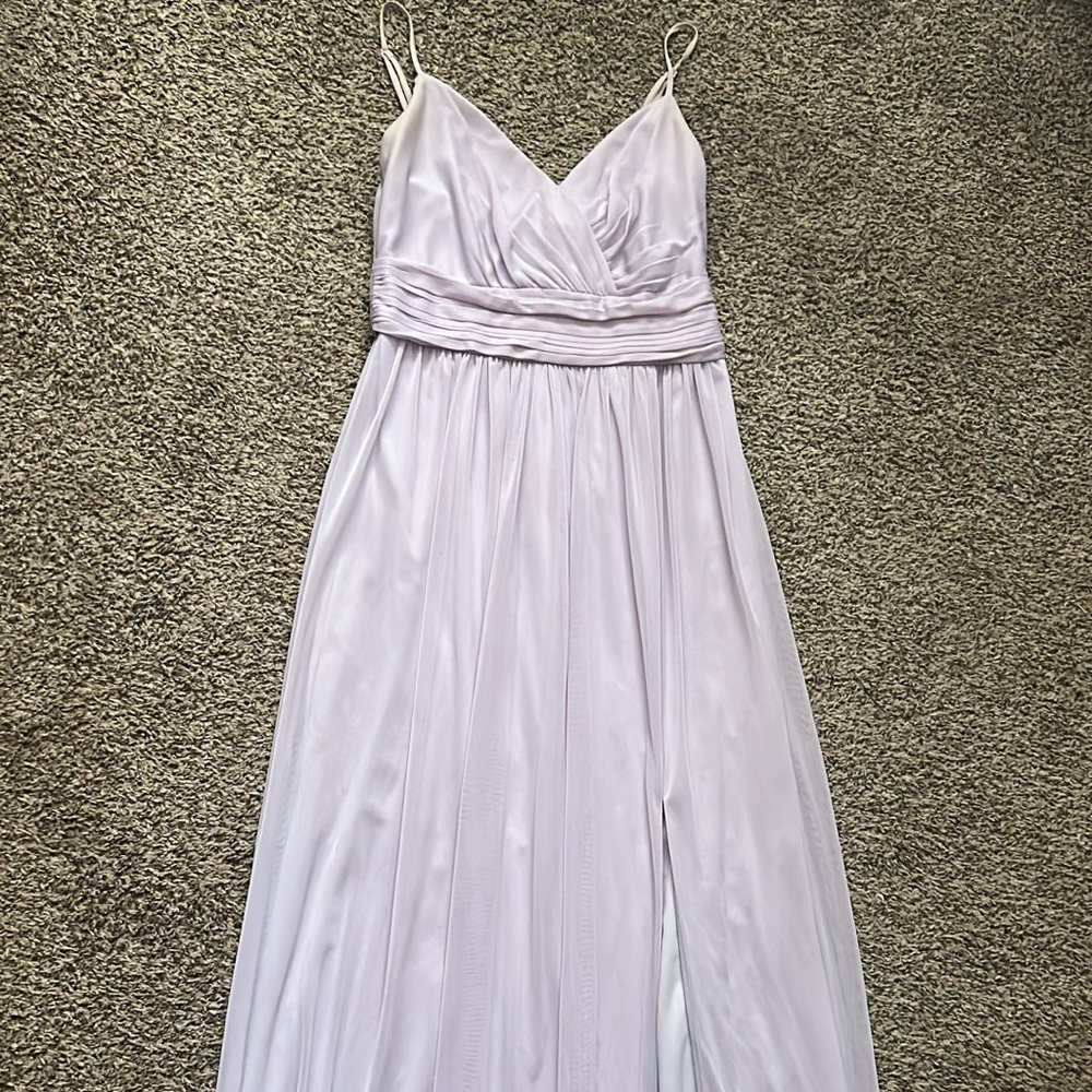 David's Bridal Purple Sleeveless Sundress with V-Neck